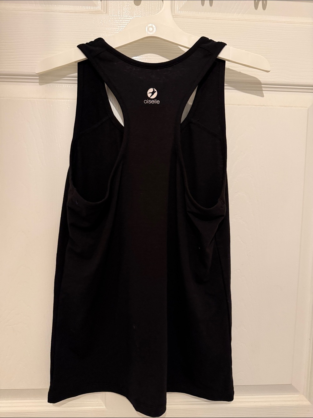 Oiselle Women’s Black Racerback Tank Top with White 'Faster As A Master' Print - Picture 4 of 4